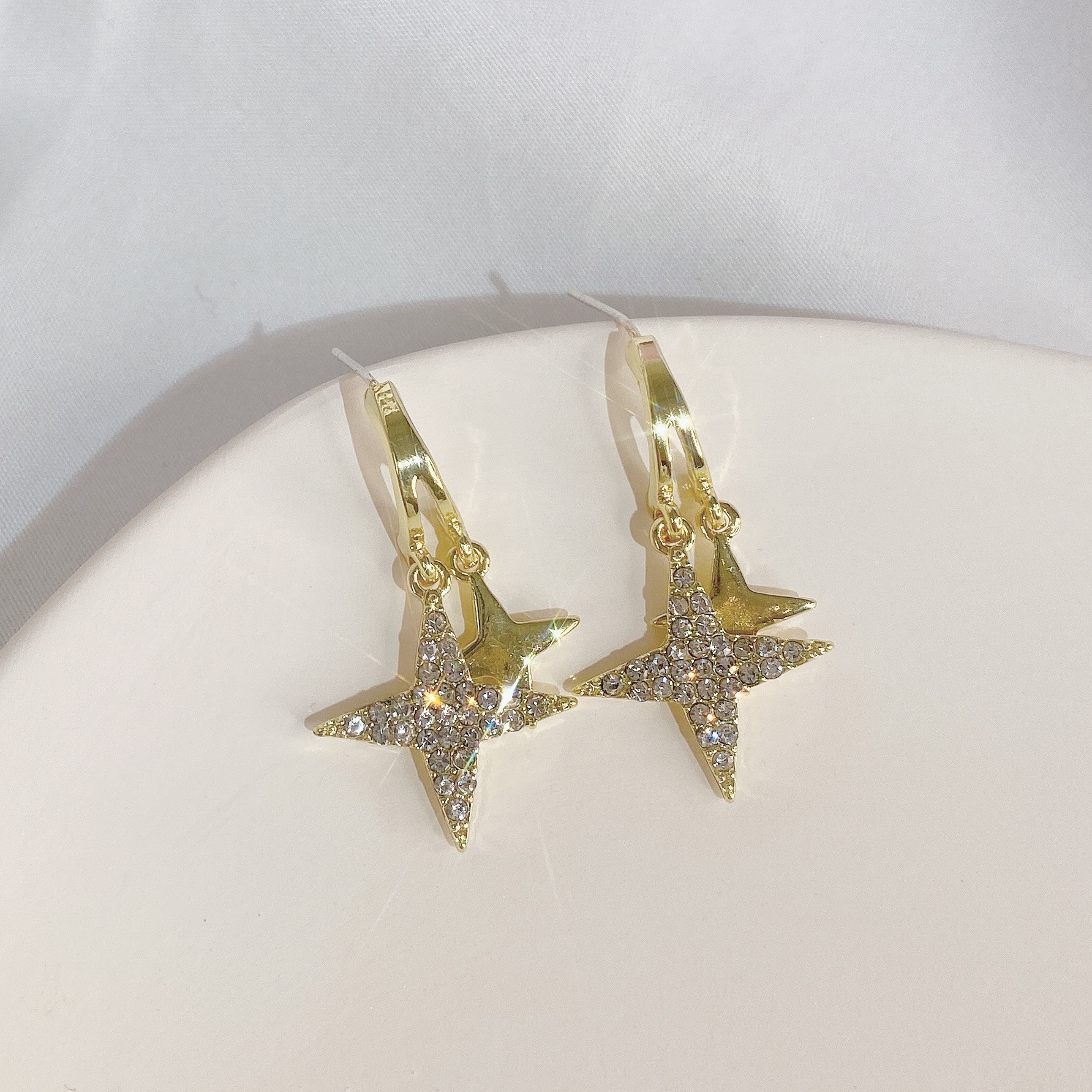 Pure 925 silver star earrings