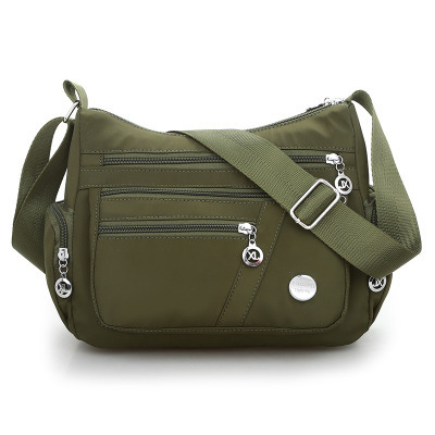 Waterproof Nylon Fabric Women's Bag Shoulder Diagonal Bag Green - Shop at LoveMi