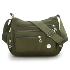 Waterproof Nylon Fabric Women's Bag Shoulder Diagonal Bag - Green - View 1