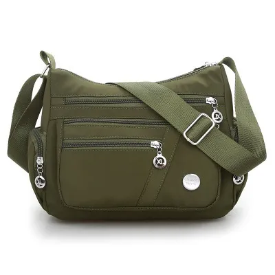 Waterproof Nylon Fabric Women's Bag Shoulder Diagonal Bag - Green