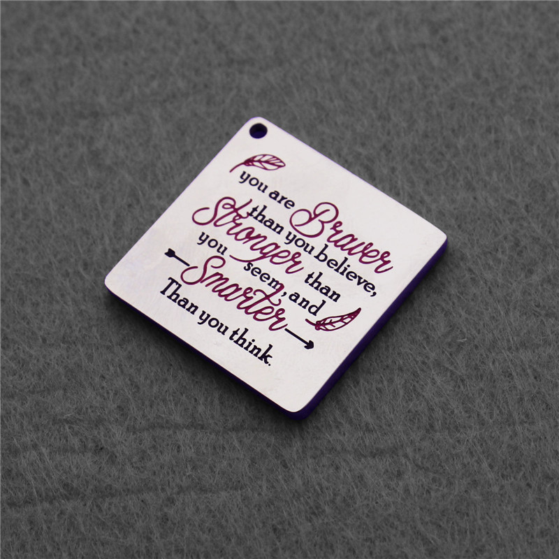 Engraved titanium steel tag