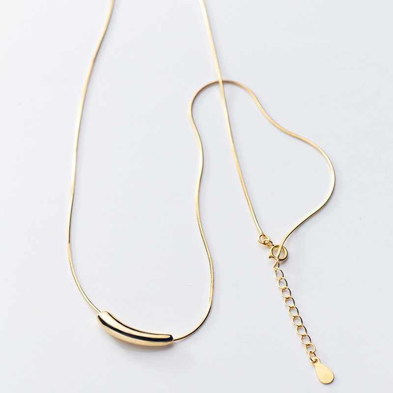 925 sterling silver necklace female eggplant clavicle chain