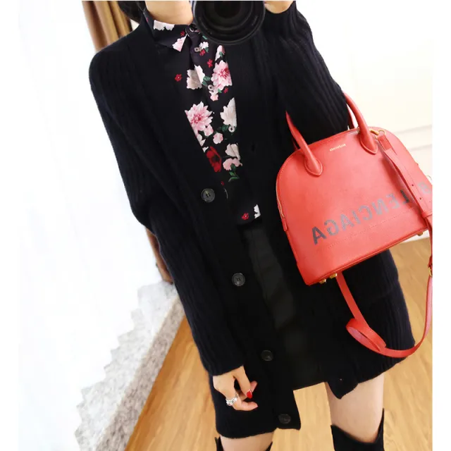 Knitted sweater coat Black - Shop at LoveMi