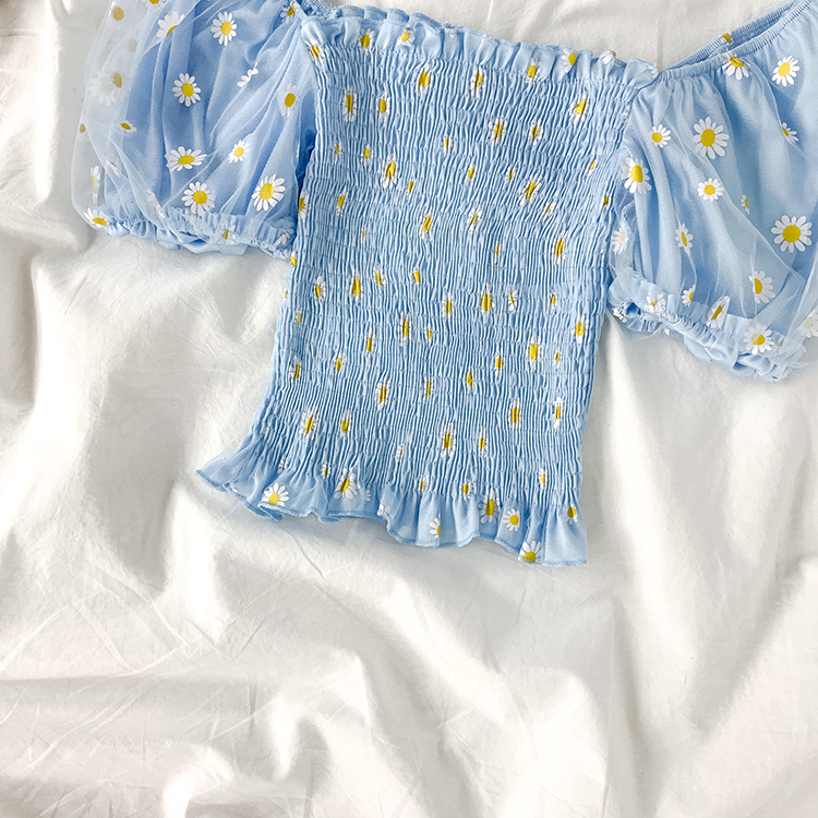 Little Daisy off shoulder puff sleeve shirt