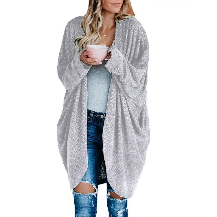 Knit cardigan jacket plus size loose long sweater