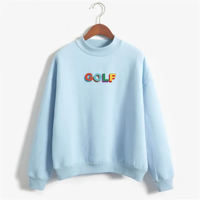 Candy Color Lovers Round Neck Long Sleeve Sweater Blue - Shop at LoveMi