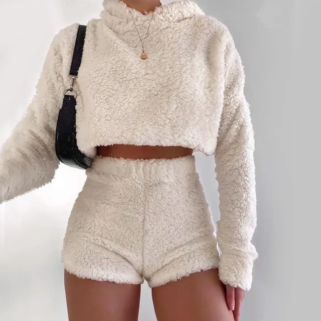 Flannel short cut suit Beige - Shop at LoveMi