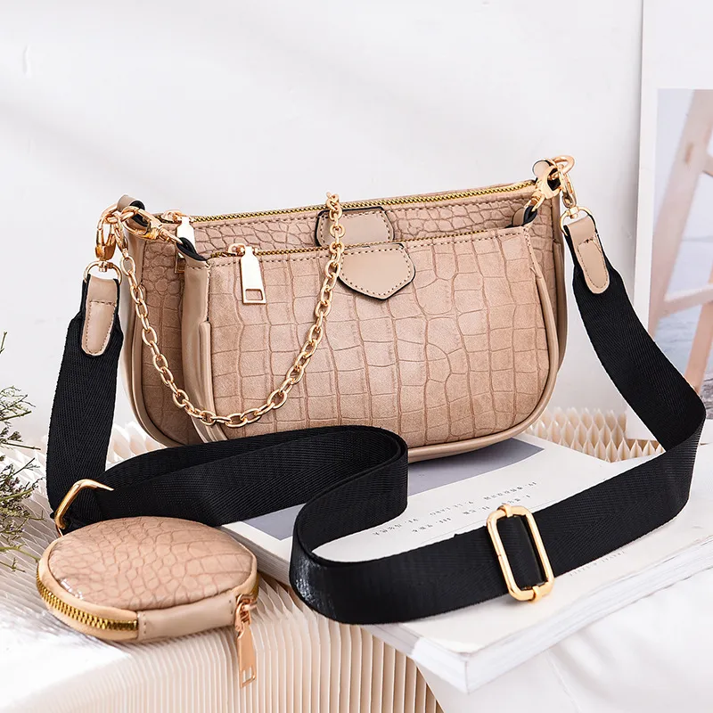 Korean fashion versatile chain One Shoulder Messenger Bag - Khaki