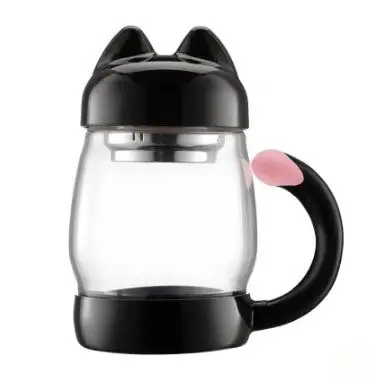 Glass Water Cup Flower Tea Cup With Lid Filter