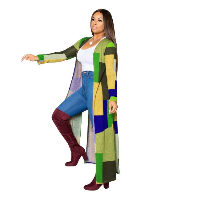 Printed long trench coat Yellow - Shop at LoveMi