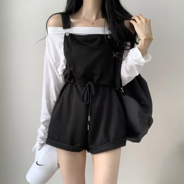 Overalls + Long sleeved T shirt Black Overalls - Shop at LoveMi