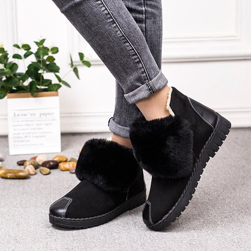 Old Beijing cloth shoes thermal cotton boots in Black