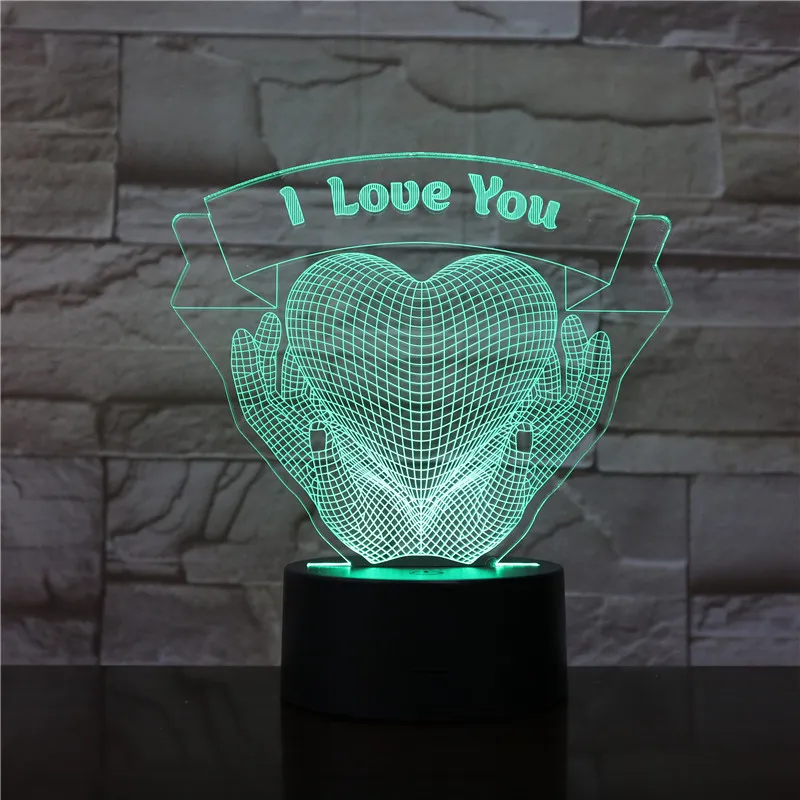 Valentines Day Gift Hands Holding Love 3D Night Light – image 2
