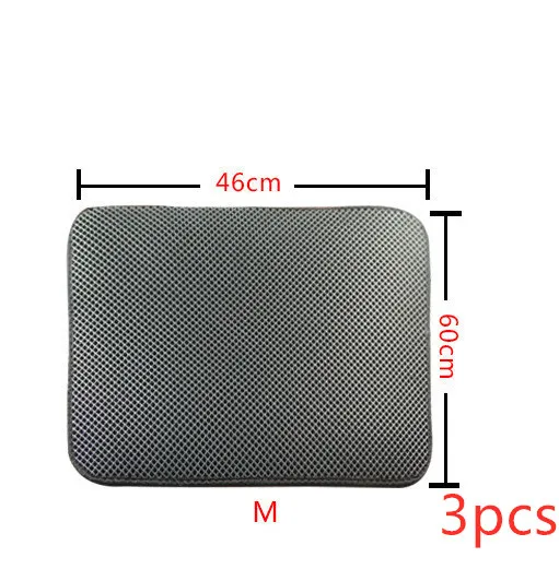 Double Layer Litter Cat Bed Pads Pet Cat Litter Mat Trapping Pets Litter Box Mat Pet Product Bed For Cats House Clean Mat - M3Pc