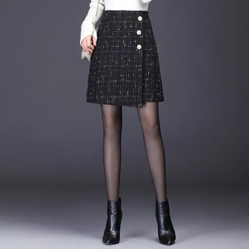 Temperament All-match High Waist Slim Skirt Women - Plaid
