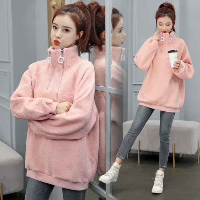 Lamb wool turtleneck top Pink - Shop at LoveMi