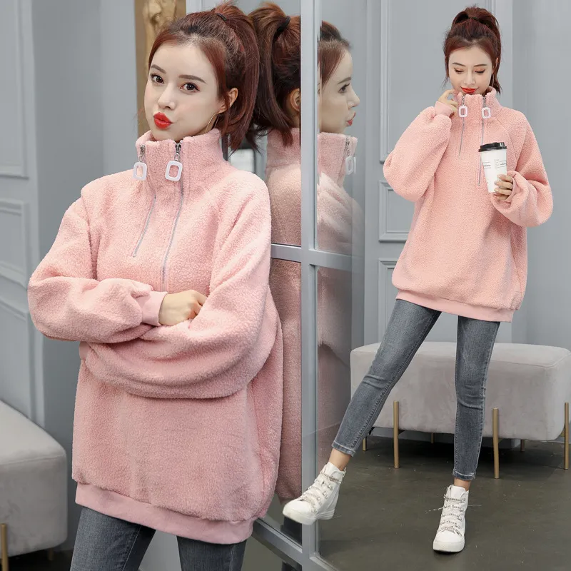 Lamb wool turtleneck top - Pink