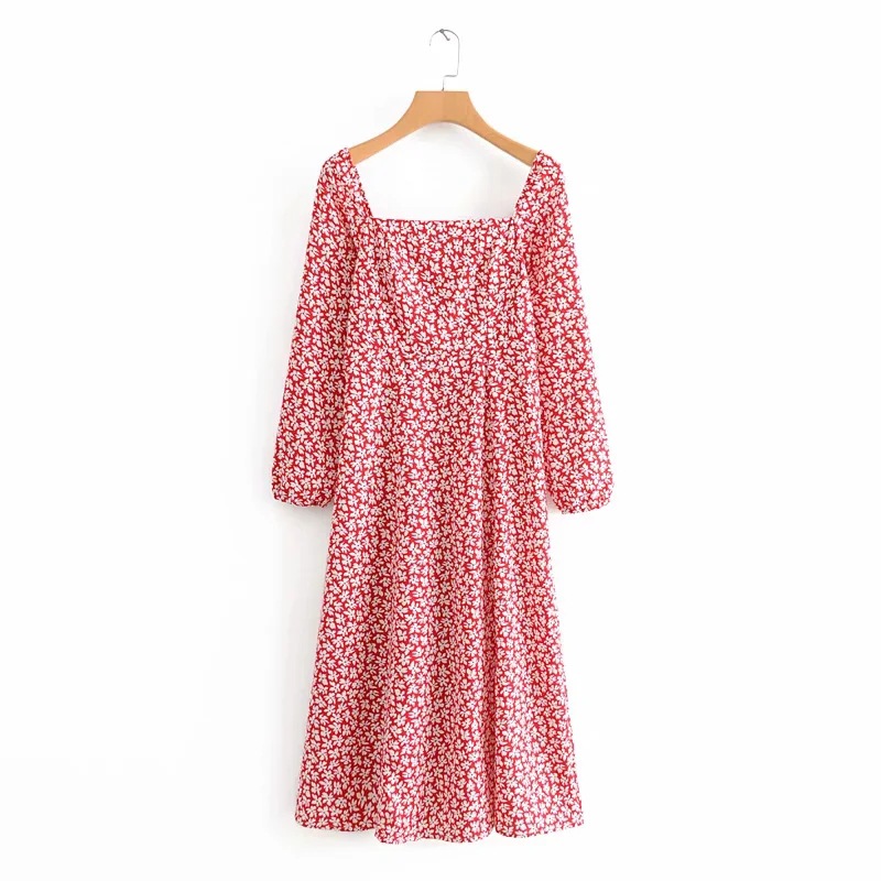 Side slit waist floral dress