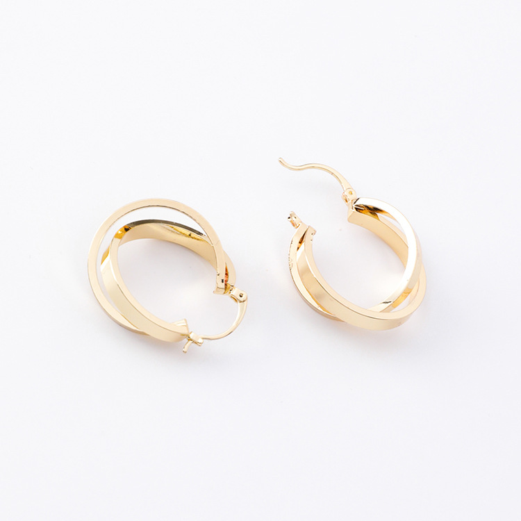 Fashion metal small ring cross ear ring