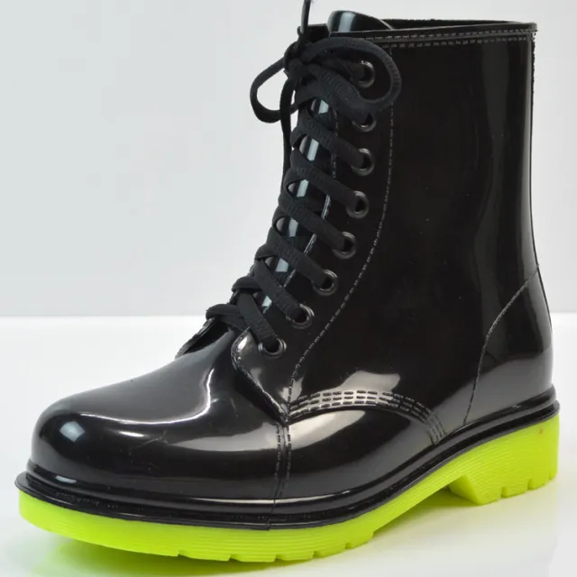 Ladies flat rain boots Martin rain boots water shoes Green - Shop at LoveMi