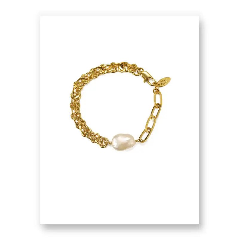 Chain stitching pearl bracelet