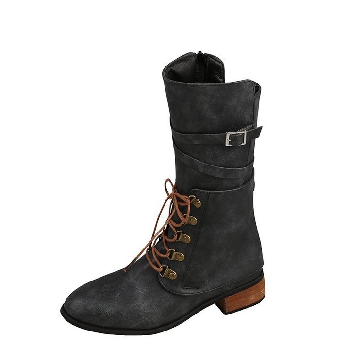 New thin and thick heel Martin boots women's mid-tube boots