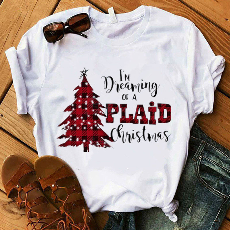 Christmas tree print short sleeve T-shirt