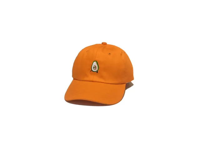 Avocado Baseball Cap With Embroidered Expression Casual Soft Top Style Curved Brim Cap Orange - Shop at LoveMi