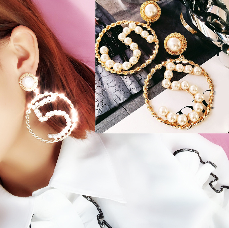 Weave 1 pair 5 part drop earrings