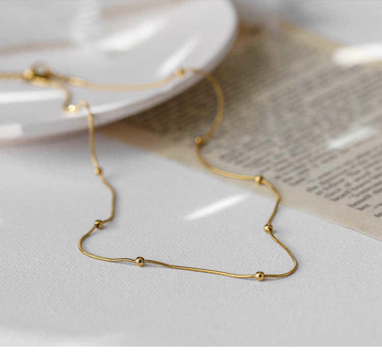 Steel ball snake bone chain clavicle chain