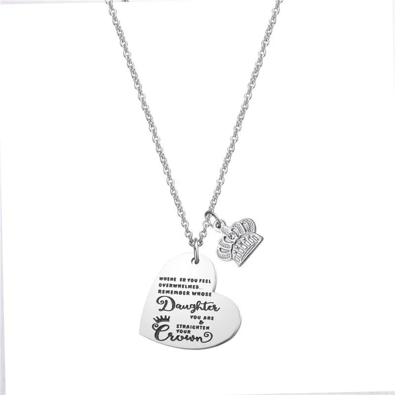 A dear heart clavicle chain peach heart lettering - As Shown