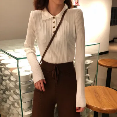Women's slim stretch sweater White - Shop at LoveMi