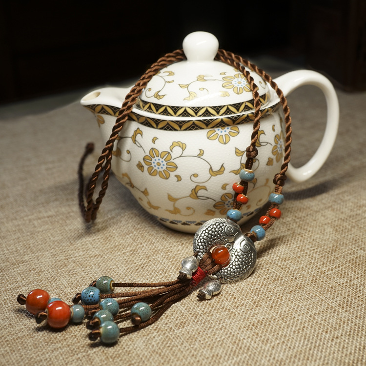 Ethnic Style Jewelry Ceramic Long Necklace