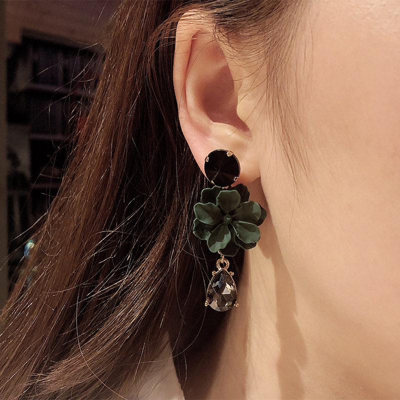 Retro literary flower earrings