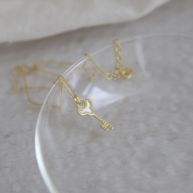 Ladies Shell Key S925 Whole Body Sterling Silver Necklace