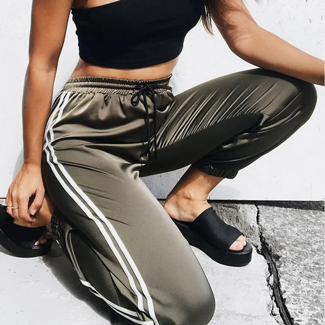 Running Gym Sport High Waist Jogging Pants Army Green - Shop at LoveMi