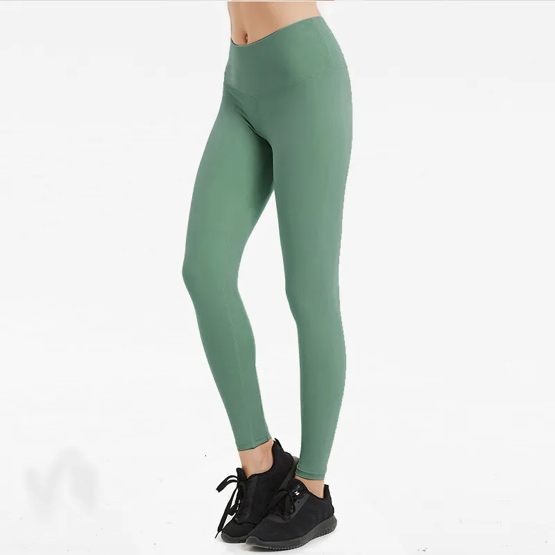 Stretch tight hip pants high waist running sweatpants - Green