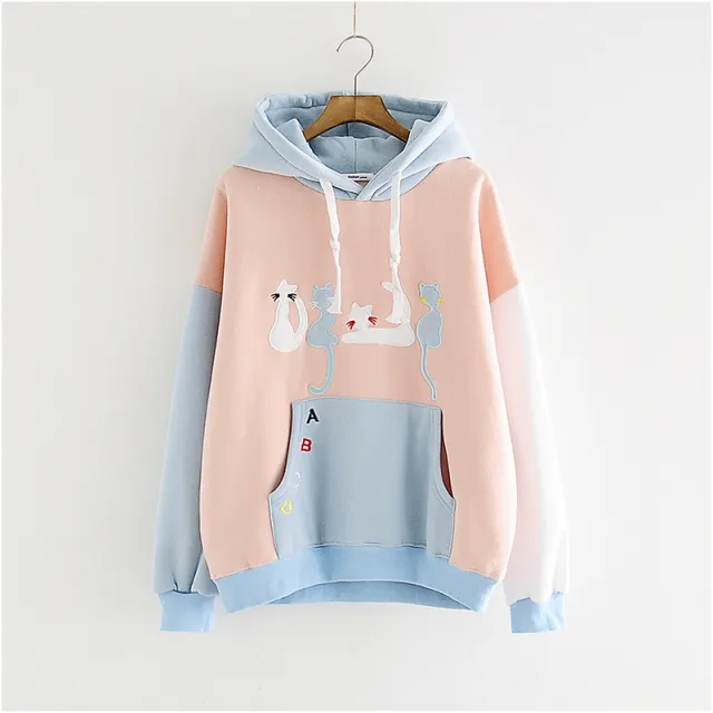 Women's hooded pullover sweater Pink - Shop at LoveMi