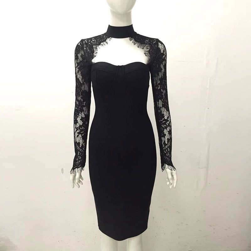 Lace-Sleeve Collar Dress, picture 6 of 6