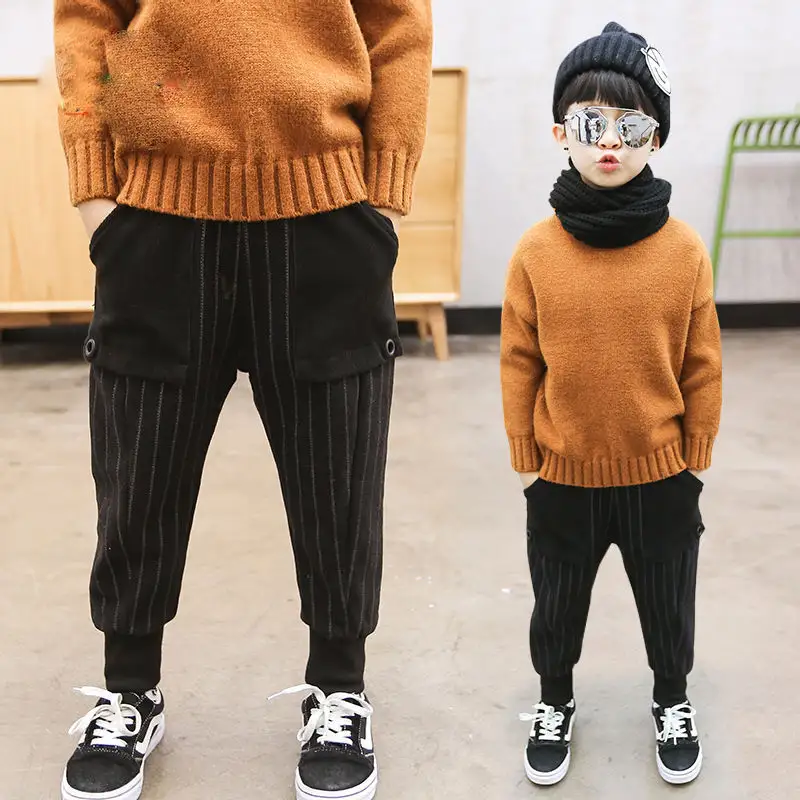 Boys' Pants Plus Velvet Thick Casual