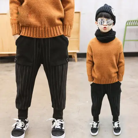 Boys' Pants Plus Velvet Thick Casual