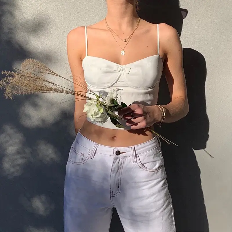 Sexy Sling And Bowknot Blouse With a Bottoming Vest
