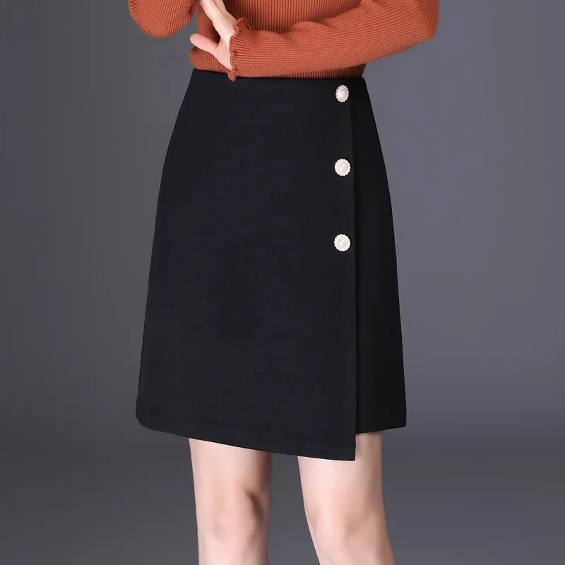 Temperament All-match High Waist Slim Skirt Women - Black