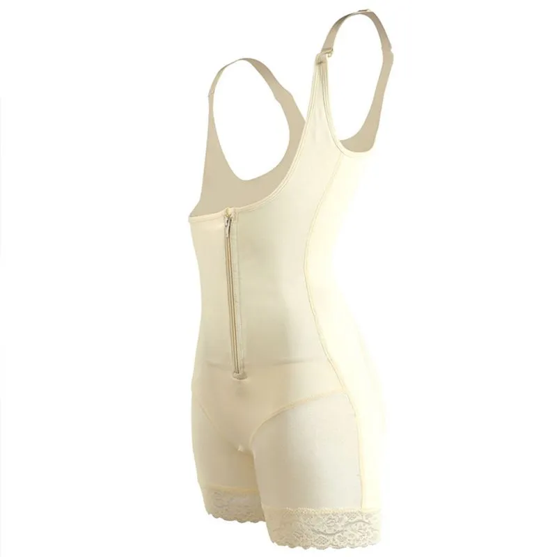 Lace zipper corset - Skin Color-Xl