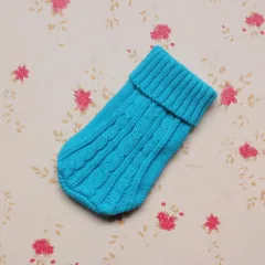 Thick autumn and winter pet dog sweater warm three-dimensional twisted rope small milk cat milk dog sweater Teddy Bichon dog clothes - Lake Blue - View 1