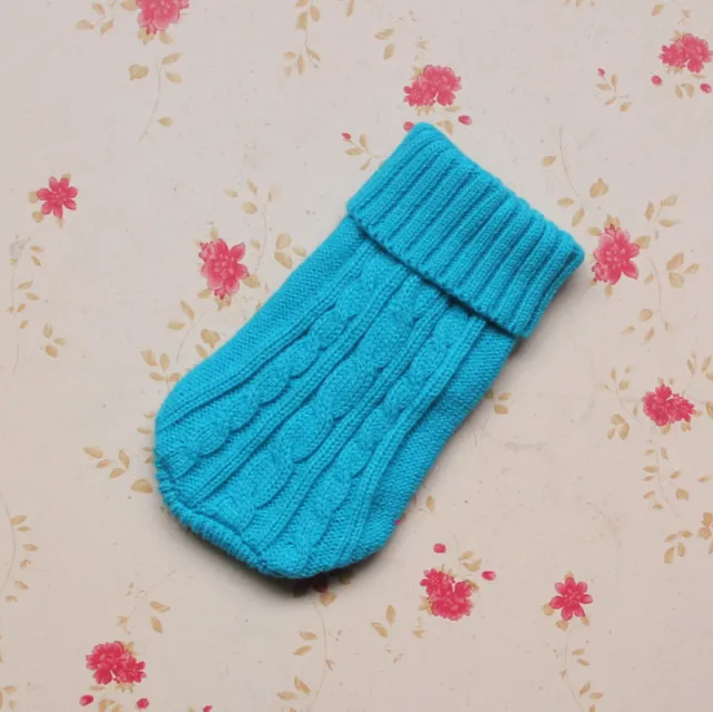 Thick autumn and winter pet dog sweater warm three dimensional twisted rope small milk cat milk dog sweater Teddy Bichon dog clothes Lake Blue - Shop at LoveMi