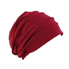 Ladies caps Chemo caps Sleep caps Hair loss caps - Red - View 1