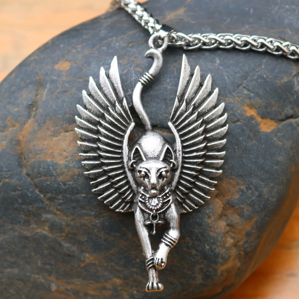 Sphinx cute cat pendant - Silver
