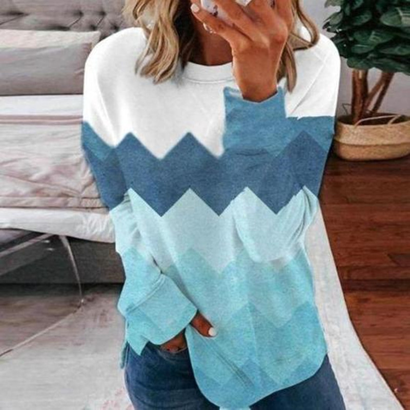 Printed crew neck long sleeve sweatshirt
