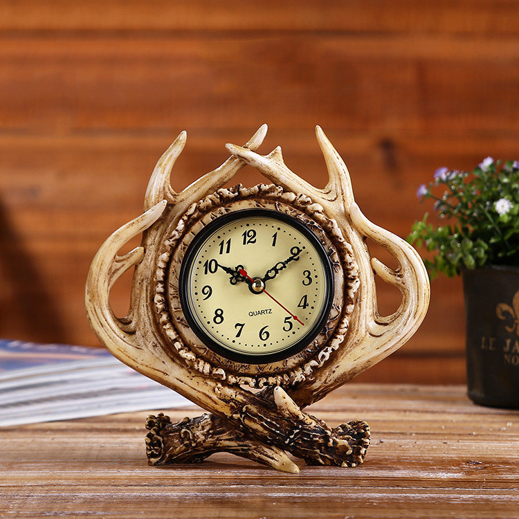 Horloge Bois Décorative Antler Horloge en bois Horloge Bois Décorative Antler